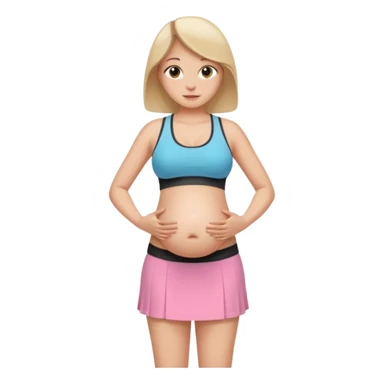 Pregnant girl wearing mini skirt and sport clothes sticker