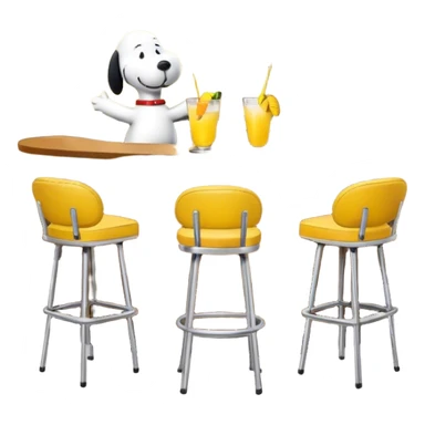 Snoopy and Woodstock at a bar sticker