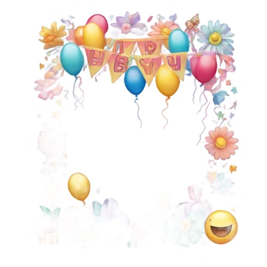 Girly Happy birthday banner sticker