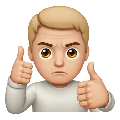 thumbs down with a disappointed face sticker