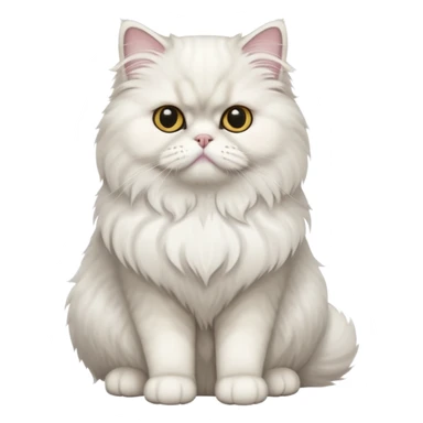 Persian cat full body sitting with black eyes sticker