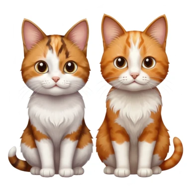3 small cats each are different colours including a brown tabby and white, a patchy calico, and a ginger and white sticker