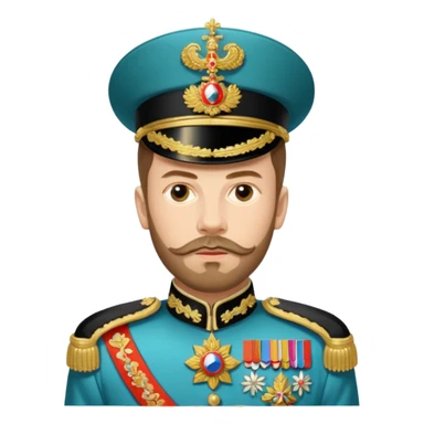 Nicholas II, Russian tsar, ornate uniform sticker