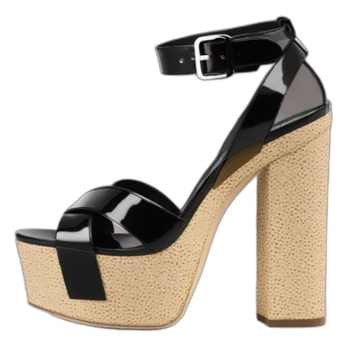 Ysl heel sandal  TRIBUTE PLATFORM SANDAL black PATENT LEATHER sticker