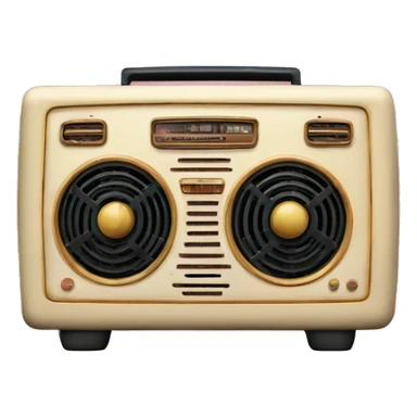 Retro radio with sound waves  sticker