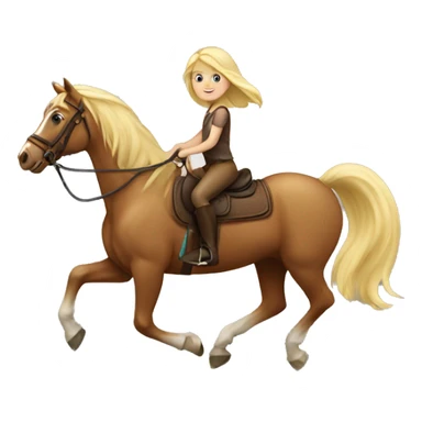 Blond girl riding a horse sticker
