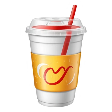 plain white soda cup from a fast food restaurant with a lid sticker