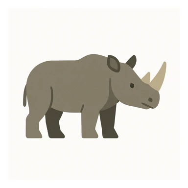 Flat design style rhinoceros sticker