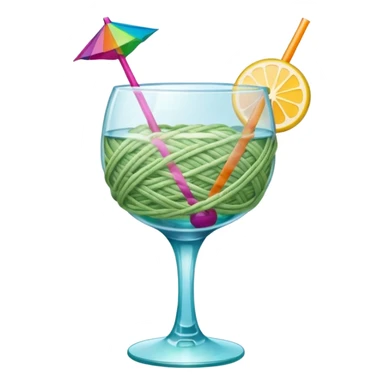 ball of yarncocktail glass sticker