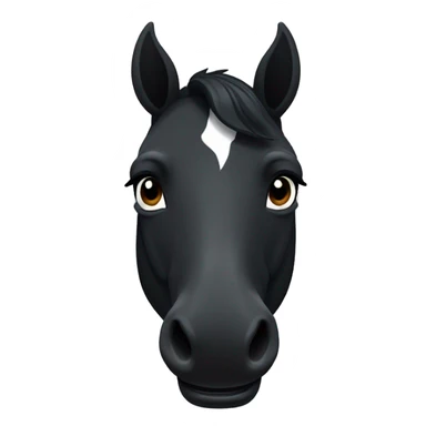 black horse with a white stripe on face smiling  sticker