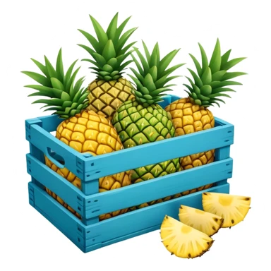 pineapples in a blue crate sticker
