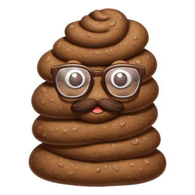 Poop wearing glasses  sticker