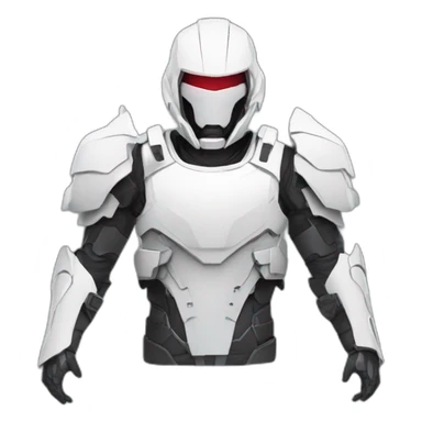 futuristic white Phantom squad Infiltration armored breastplate arms sticker