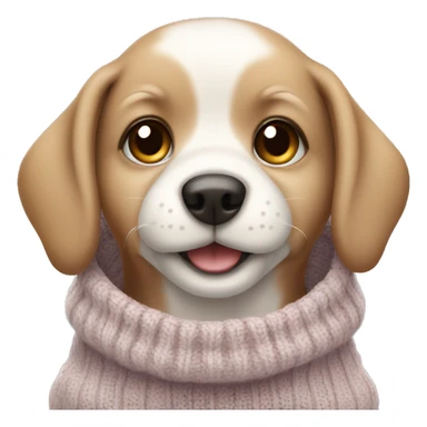 Cute baby dog wearing a cozy sweater sticker