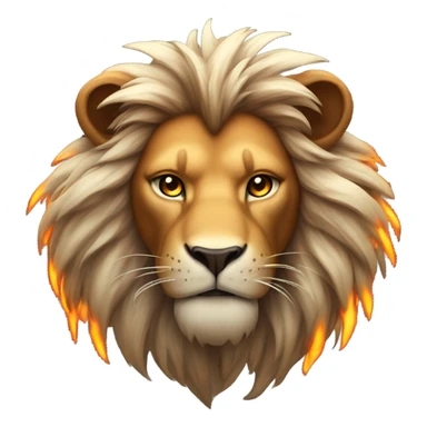 cool lion with flames sticker