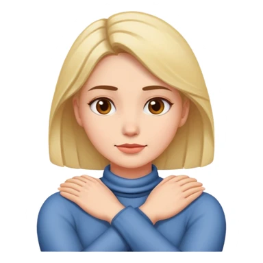 Woman crossing arms around neck  sticker