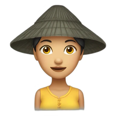 woman-with-vietnamese-hat sticker
