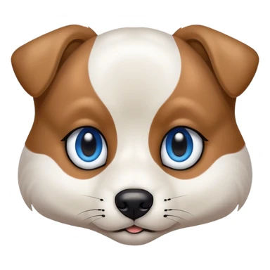 Black and white dog with one blue eye and one brown eye sticker