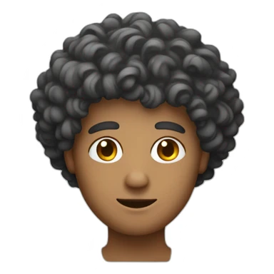 man with curly hair and a pot lid on his head sticker