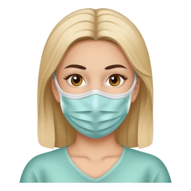 Mujer con mascarilla en el rostro sticker