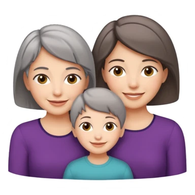 A mum with short Gray hair and her two adult daughters with brown hair sticker
