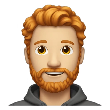 Man with shoulder length ginger hair and a scruffy ginger beard sticker