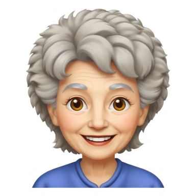 grandma with furry hair sticker
