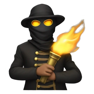 Masked man in revolution costume with torch sticker