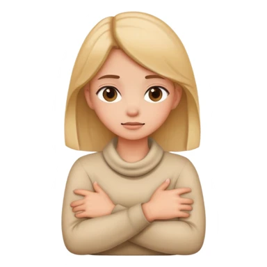 Crossing arms holding neck girl sticker