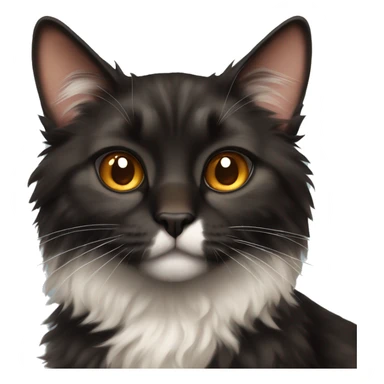 A black and brown fluffy cat with heterochromia sticker