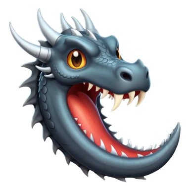 iOS style emoji, minimal dragon fang, dark fantasy object sticker