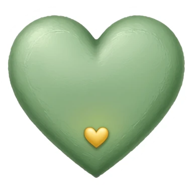 sage green heart, hand drawn, sketched sticker