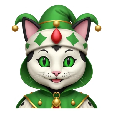 mac os icon code computer retro terminal, black, green white, fantasy court jester cat draw as ASCII code inside the terminal sticker