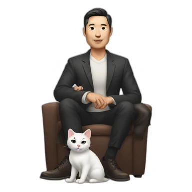 asian richman with cat sticker