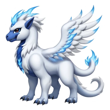 Absol-Reshiram-Fusion with blue flames (full body) sticker