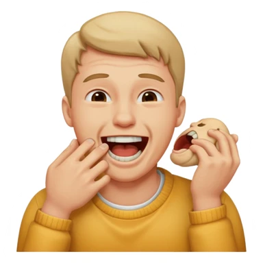 Guy choking himself while laughing sticker