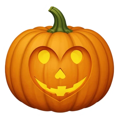 Pumpkin with a heart shape sticker