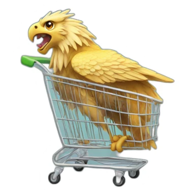 A gryphon in a shoppingcart sticker