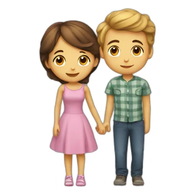 petite amie et garçon bisous sticker