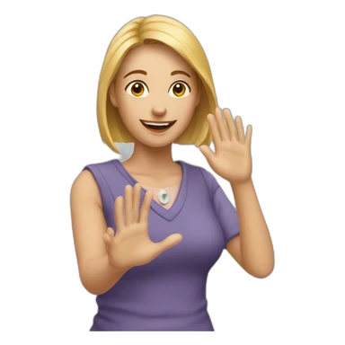 woman tipping hand sticker