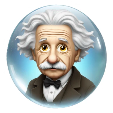 Albert Einstein with crystal ball sticker