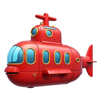 A cute cartoonish red submarine with oversized windows and bubbly edges.
















 sticker