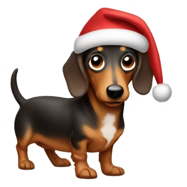 Christmas dog wiener dog sticker