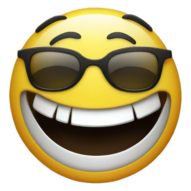 Yellow smiley face with raybans and big smile make it look like IOS emoji's  sticker