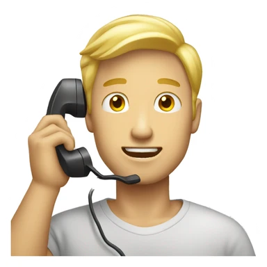 blond ful man calling phone full photo sticker
