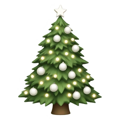 Sage green christmas tree with lights and white decorations sticker