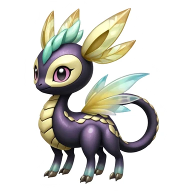 Shiny glossy melanistic oily pastel white bright Meloetta-Giratina-Noibat-Pokémon-Fakémon-fusion-hybrid-creature sticker