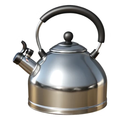 polished metal kettle with highlight reflections sticker