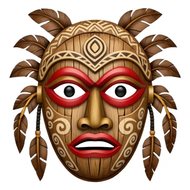 Pacific Island Carved Mask sticker