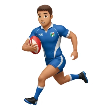 Rugby player with ball running sticker